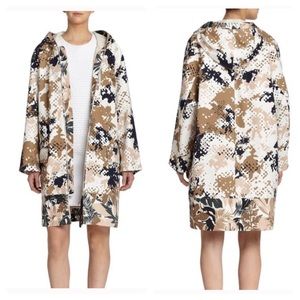 Rag & Bone White Natural Randi Camo Cotton Hooded Canvas Jacket, L